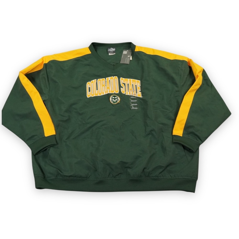 VTG Colorado State Rams Jacket Mens XXL Green Knights Apparel Windbreaker New